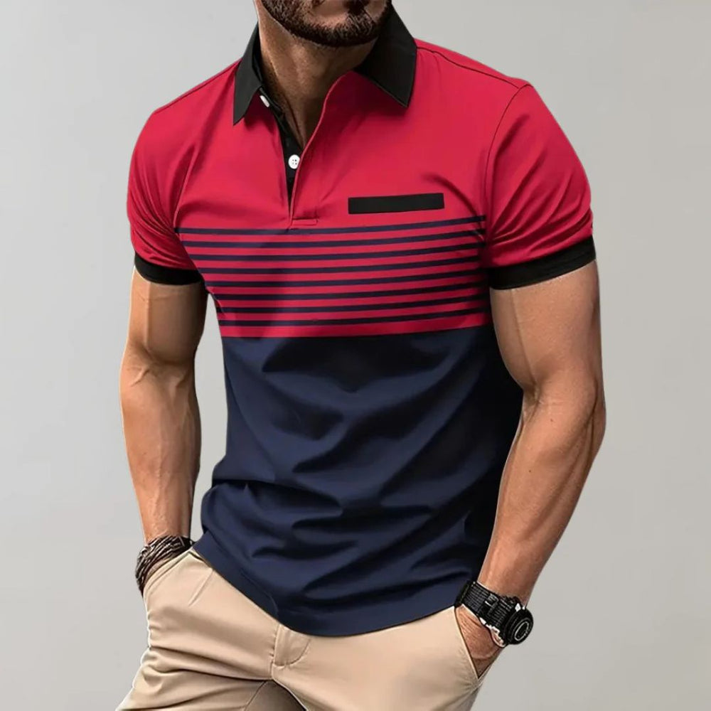 James | Men's Casual Striped Polo - Stylish and Comfortable-The Yellow Prime