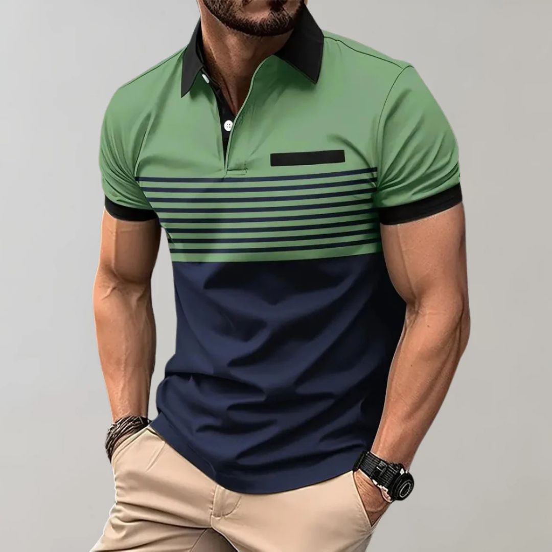 James | Men's Casual Striped Polo - Stylish and Comfortable-The Yellow Prime