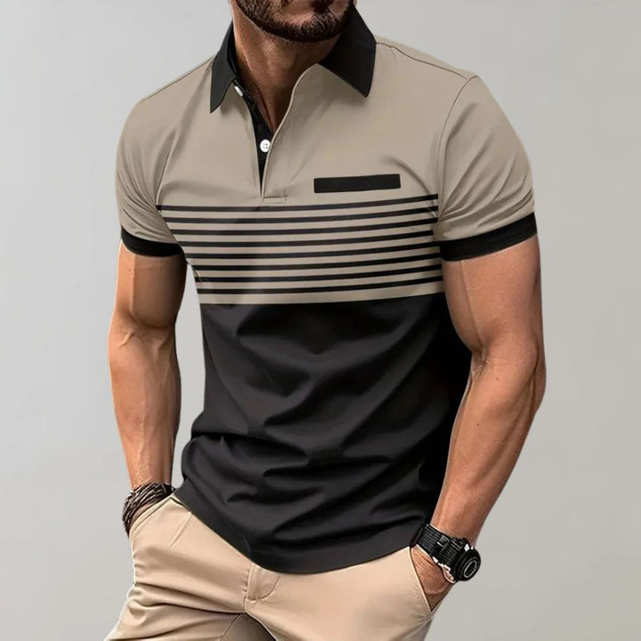 James | Men's Casual Striped Polo - Stylish and Comfortable-The Yellow Prime