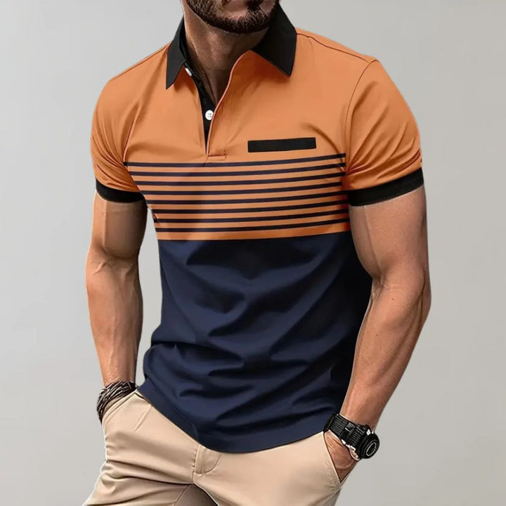 James | Men's Casual Striped Polo - Stylish and Comfortable-The Yellow Prime