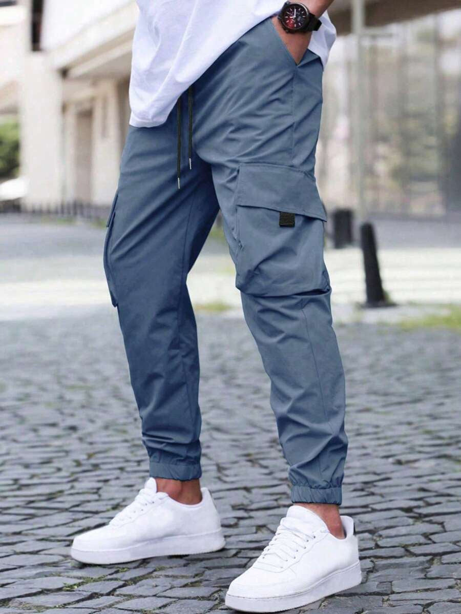 James | Men's Cuffed Hem Multi-Pocket Cargo Trousers-The Yellow Prime