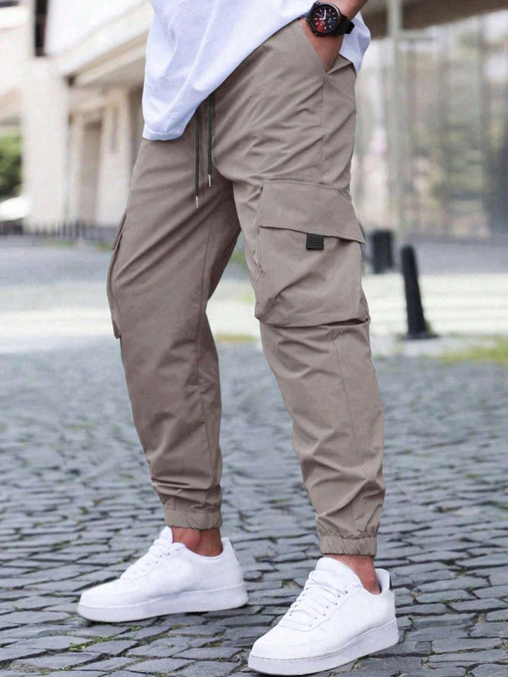James | Men's Cuffed Hem Multi-Pocket Cargo Trousers-The Yellow Prime