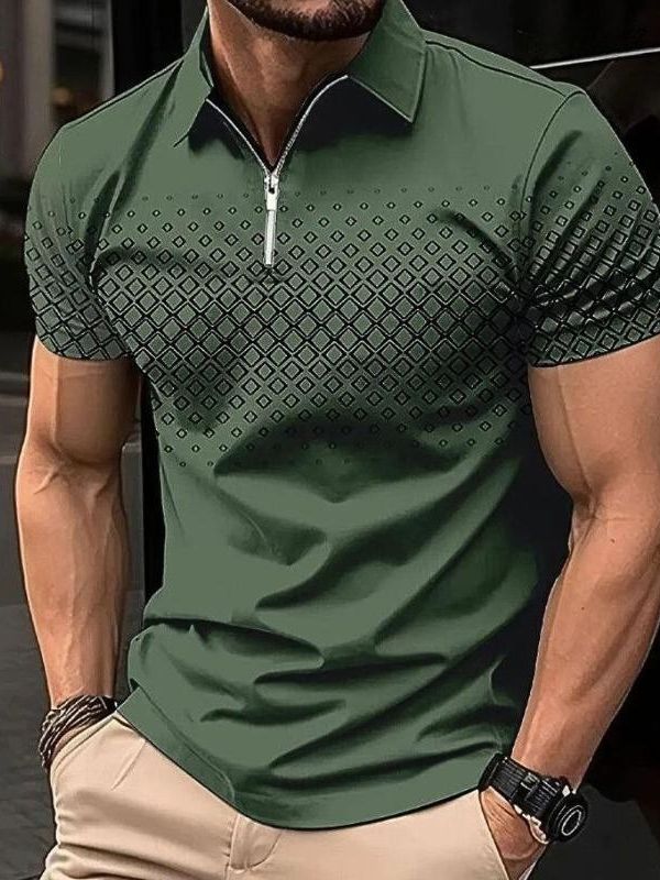 James | Men's Elegant Classic Summer Polo Shirt in Mink-The Yellow Prime