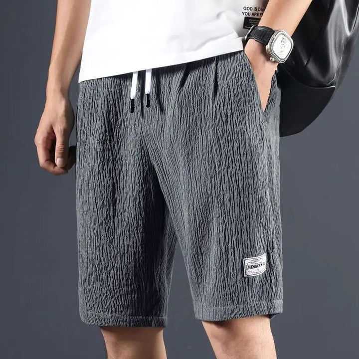 James | Men's Fashionable Cotton-Linen Summer Shorts-The Yellow Prime