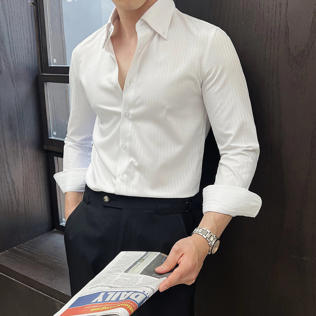 James | Men's Tailored Slim Fit Dress Shirt-The Yellow Prime