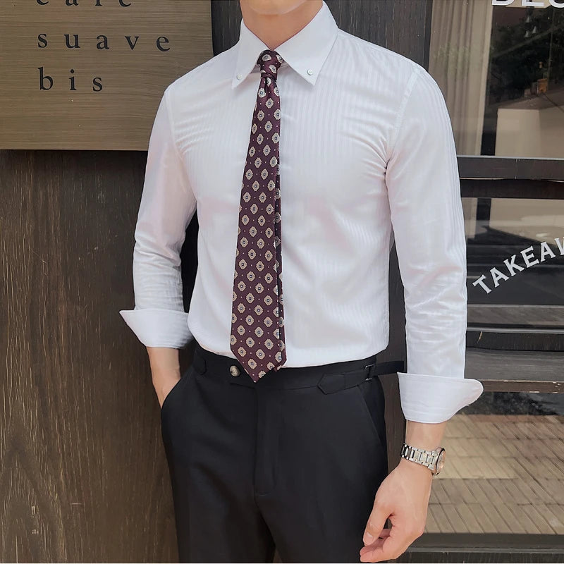 James | Men's Tailored Slim Fit Dress Shirt-The Yellow Prime