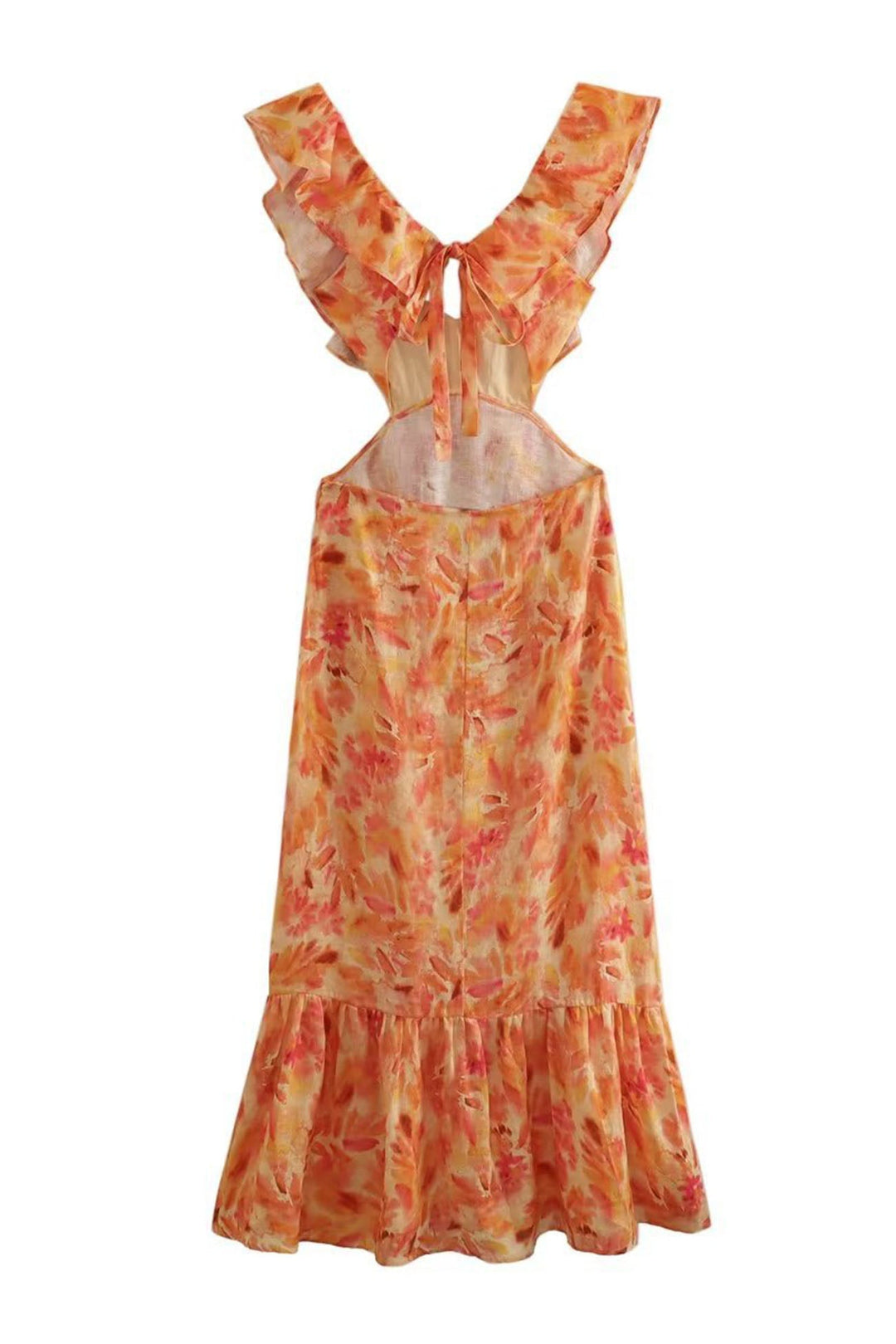 Jamie | Women's Elegant Ruffle Floral Maxi Dress-The Yellow Prime