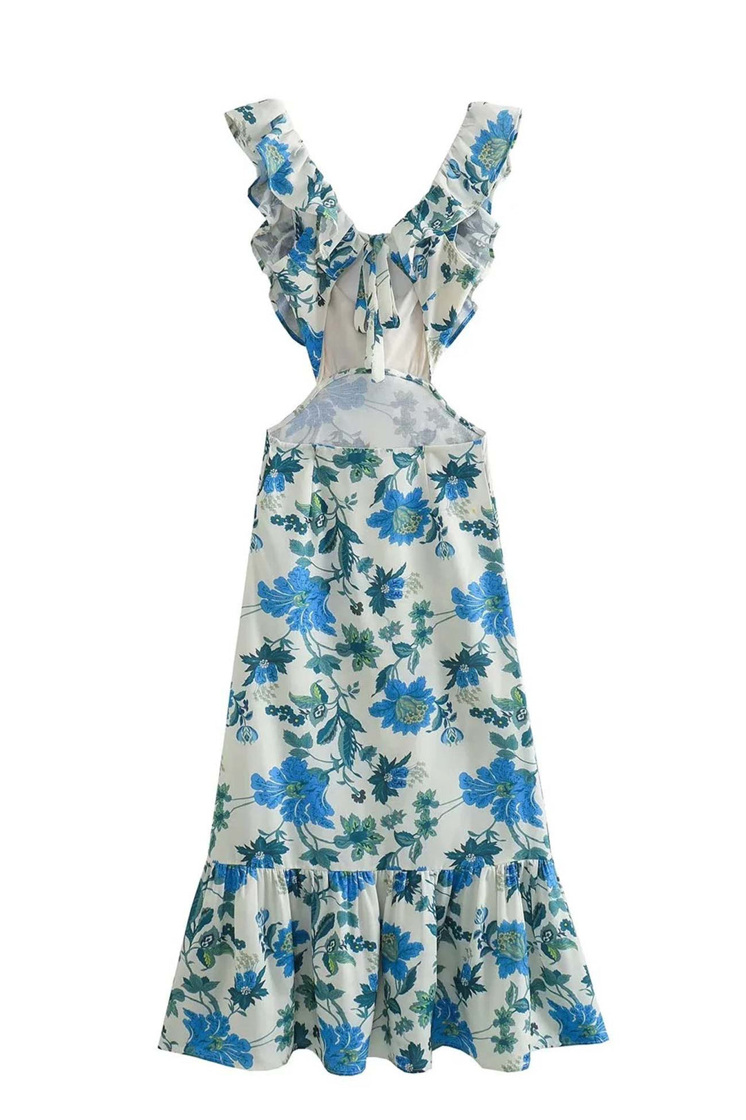 Jamie | Women's Elegant Ruffle Floral Maxi Dress-The Yellow Prime