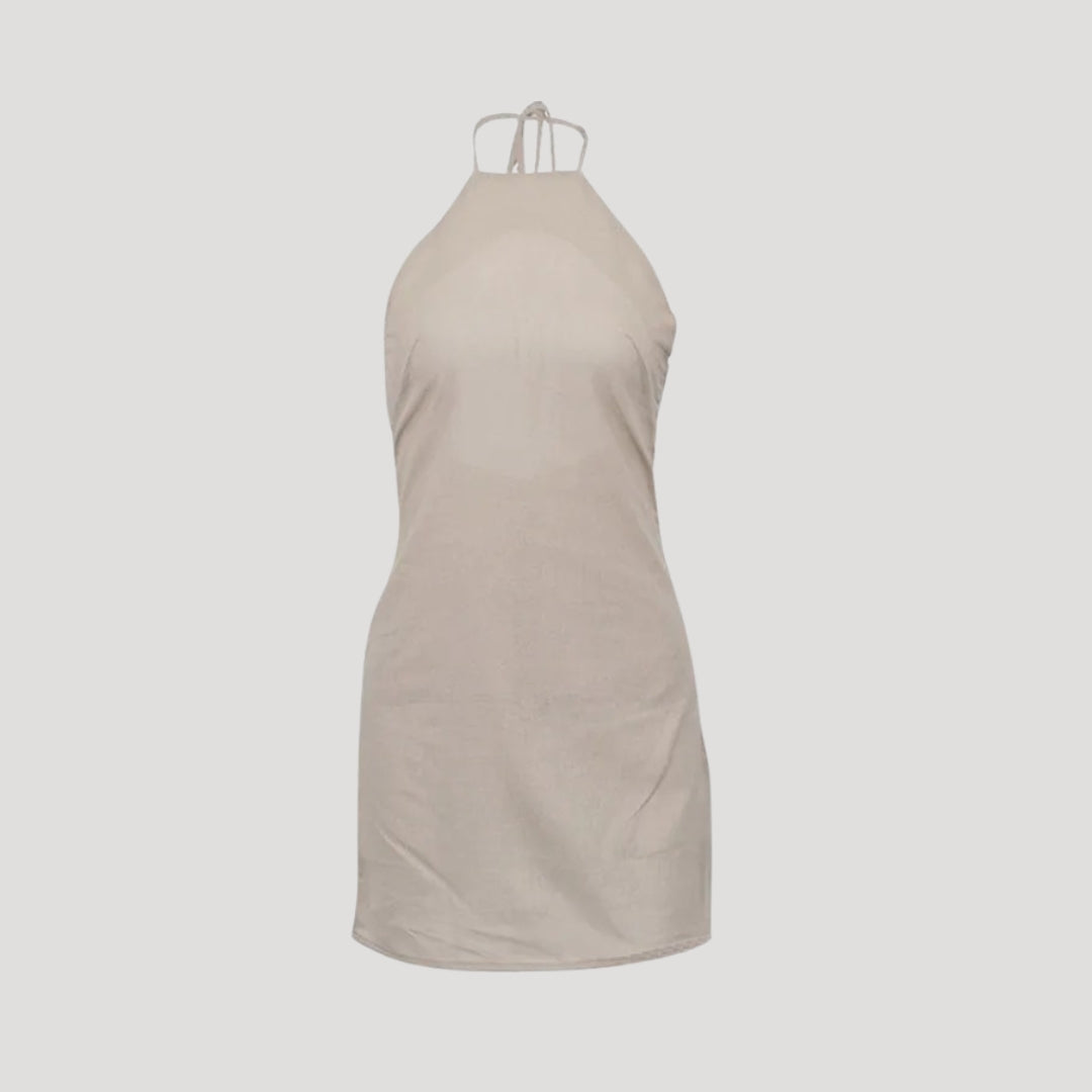 Jane | Women's Lightweight Halterneck Mini Beach Dress-The Yellow Prime