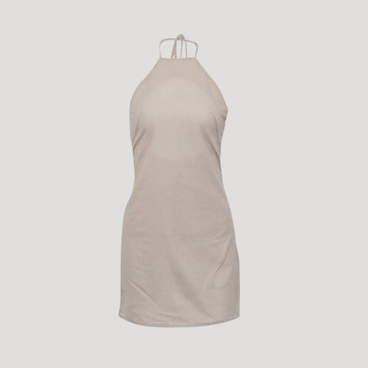Jane | Women's Lightweight Halterneck Mini Beach Dress-The Yellow Prime
