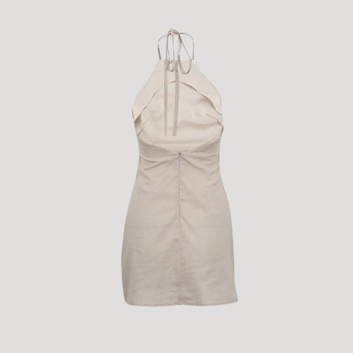 Jane | Women's Lightweight Halterneck Mini Beach Dress-The Yellow Prime