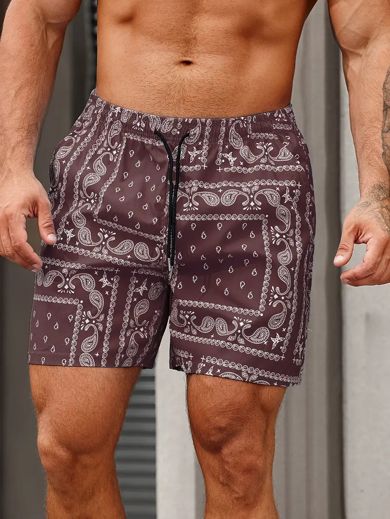 Janis | Men's Summer Bandana Print Shorts-The Yellow Prime