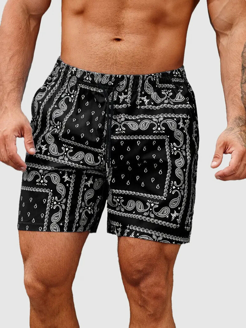 Janis | Men's Summer Bandana Print Shorts-The Yellow Prime