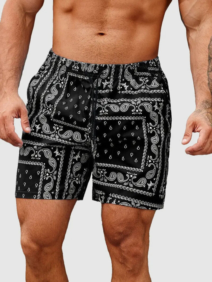 Janis | Men's Summer Bandana Print Shorts-The Yellow Prime