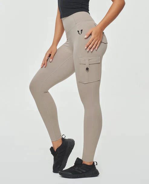Jeana | Women's High-Quality High Waist Cargo Leggings-The Yellow Prime