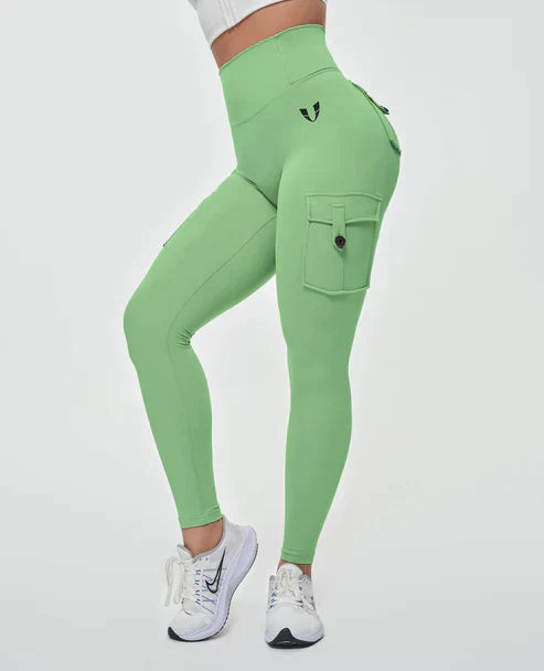Jeana | Women's High-Quality High Waist Cargo Leggings-The Yellow Prime