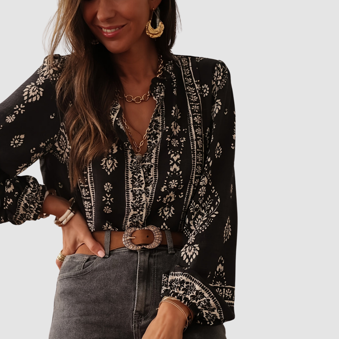 Jessica | Women's Chic Breathable Boho Blouse-The Yellow Prime