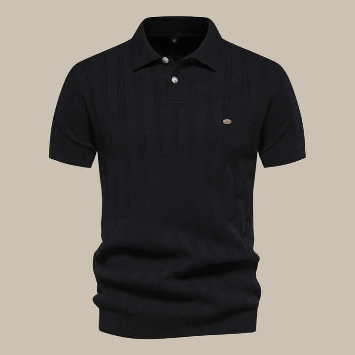 John | Men's Breathable Knit Short Sleeve Polo Shirt-The Yellow Prime