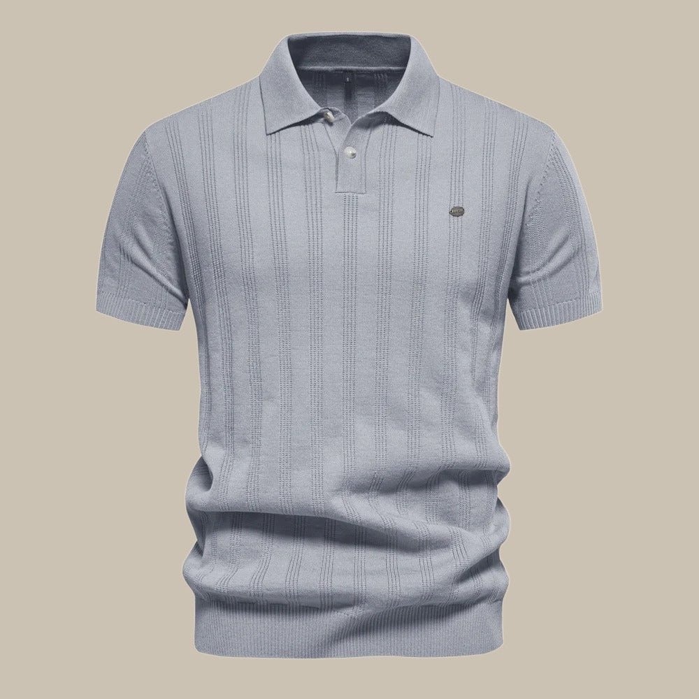 John | Men's Breathable Knit Short Sleeve Polo Shirt-The Yellow Prime
