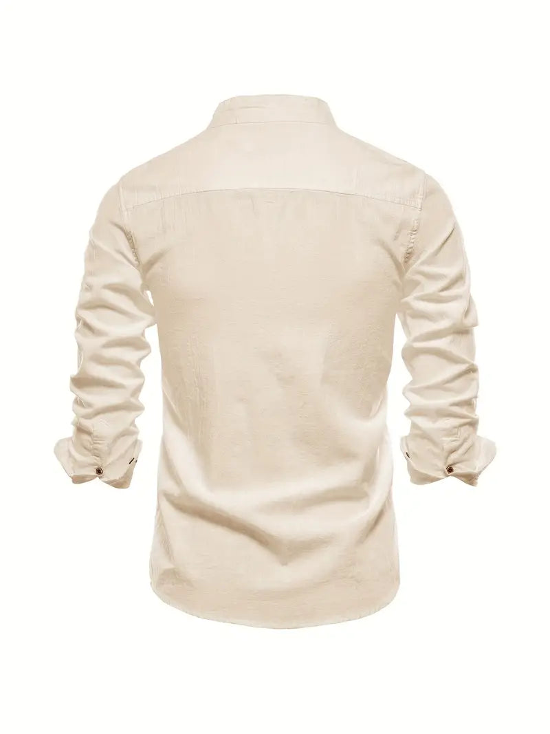 John | Men's Classic Button-Front Shirt-The Yellow Prime