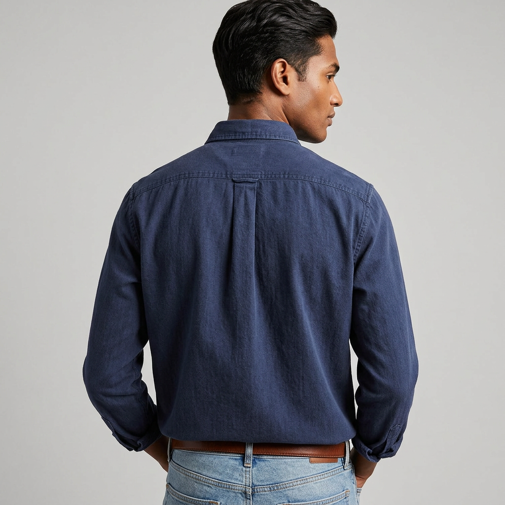 John | Men's Denim Blend Button-Up Shirt-The Yellow Prime