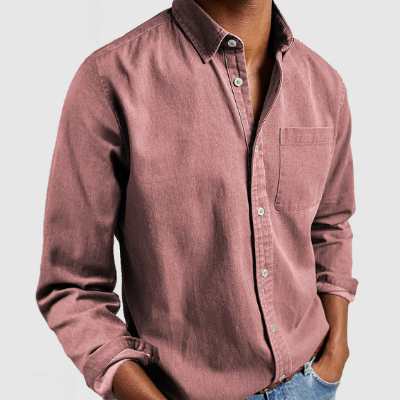 John | Men's Denim Blend Button-Up Shirt-The Yellow Prime