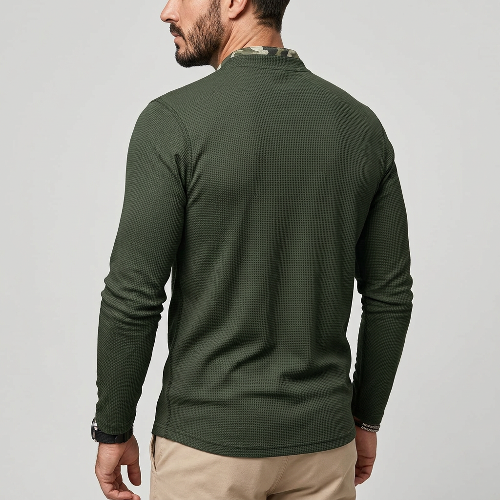 John | Men's Long Sleeve Casual Polo Shirt-The Yellow Prime