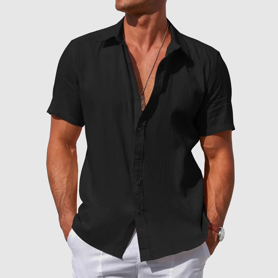 Sigmund | Men's Short Sleeve Casual Linen Shirt