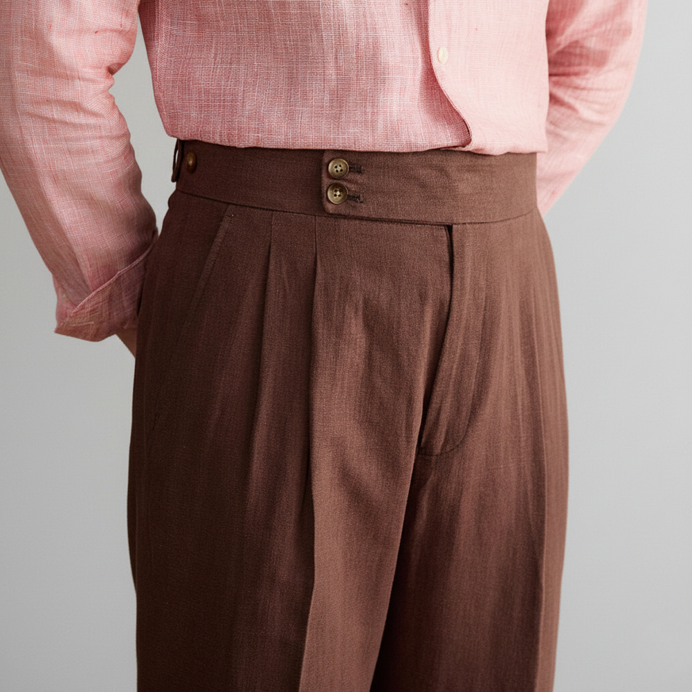 Jonathan | Men's Tailored Cropped Straight Leg Trousers-The Yellow Prime