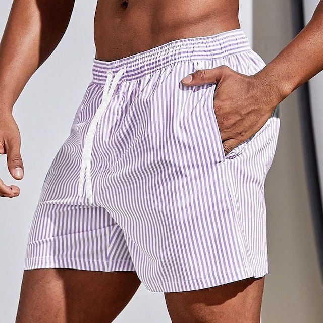 Jorn | Men's Stylish Classic Striped Boardshorts-The Yellow Prime