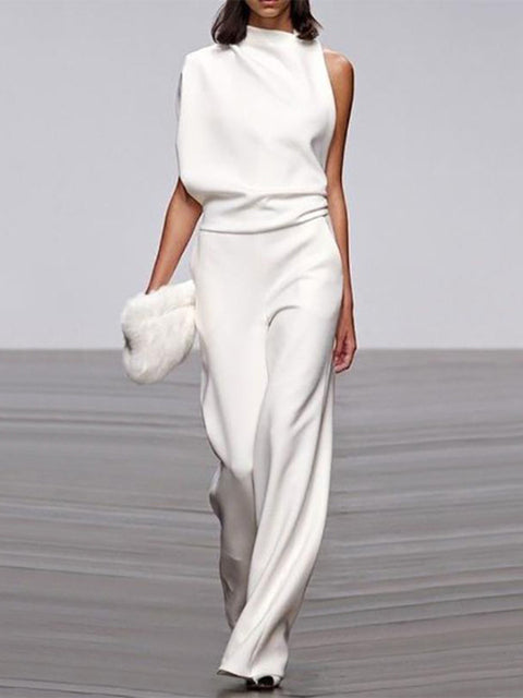 Women's Elegant Round Neck Jumpsuit for Everyday & Special Occasions-The Yellow Prime