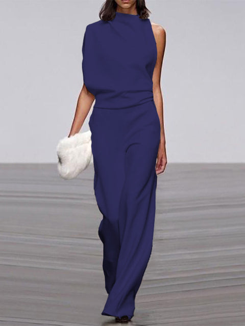 Women's Elegant Round Neck Jumpsuit for Everyday & Special Occasions-The Yellow Prime