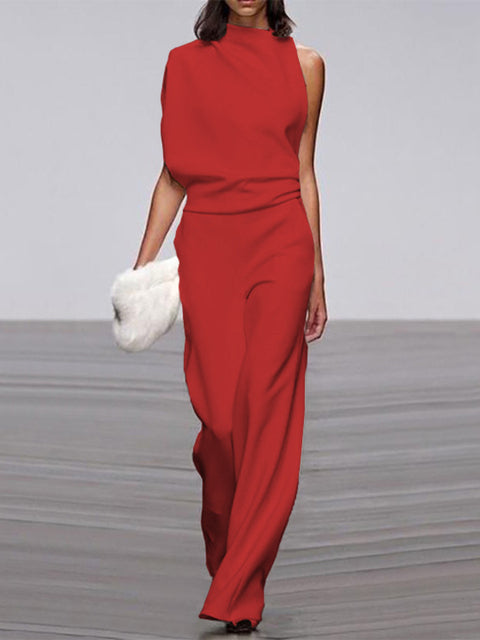 Women's Elegant Round Neck Jumpsuit for Everyday & Special Occasions-The Yellow Prime