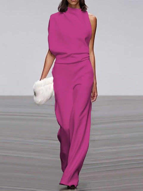 Women's Elegant Round Neck Jumpsuit for Everyday & Special Occasions-The Yellow Prime
