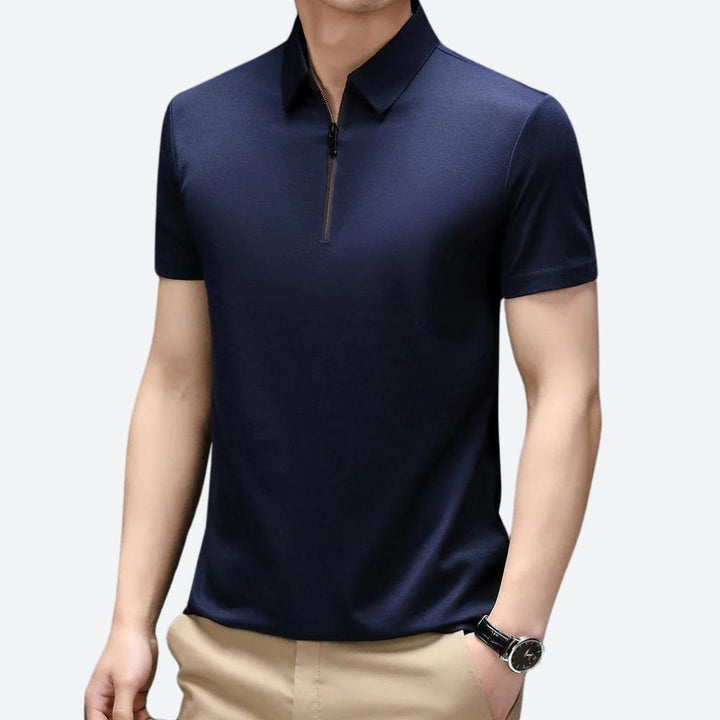 Justin | Men's Stylish Silk Polo Shirt-The Yellow Prime