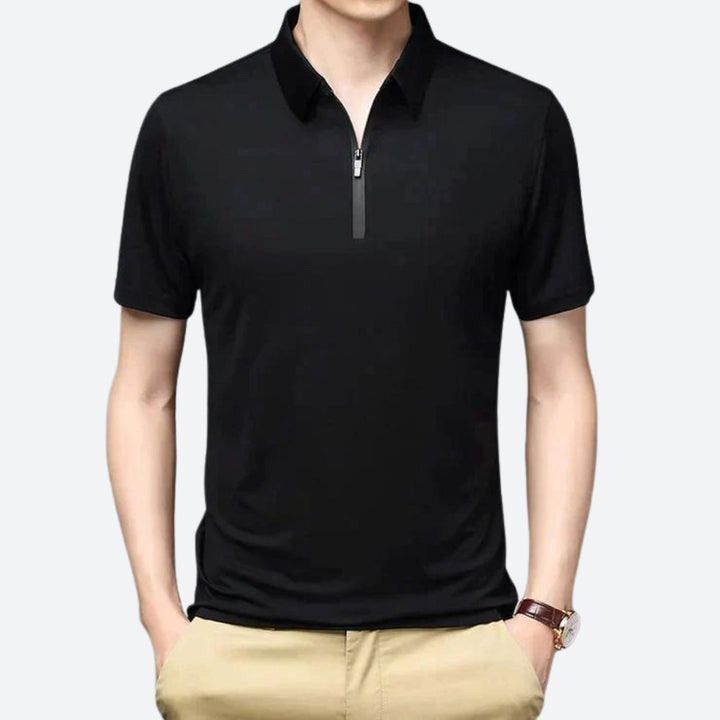 Justin | Men's Stylish Silk Polo Shirt-The Yellow Prime