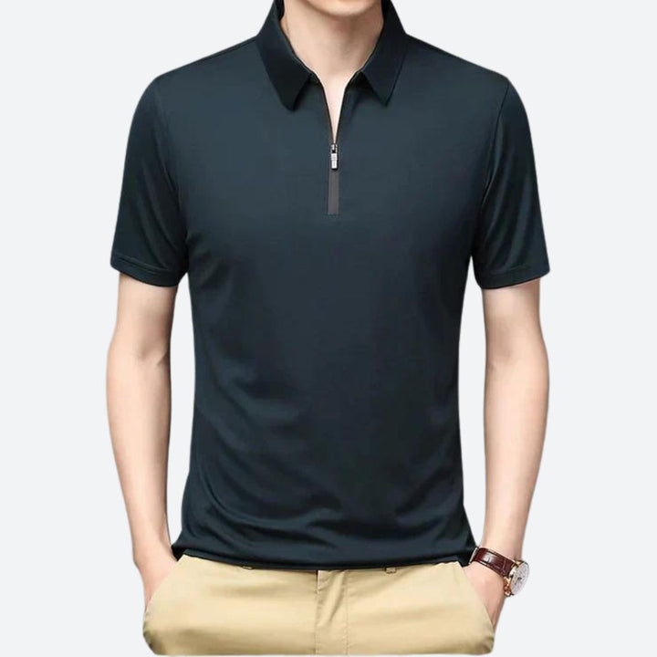 Justin | Men's Stylish Silk Polo Shirt-The Yellow Prime