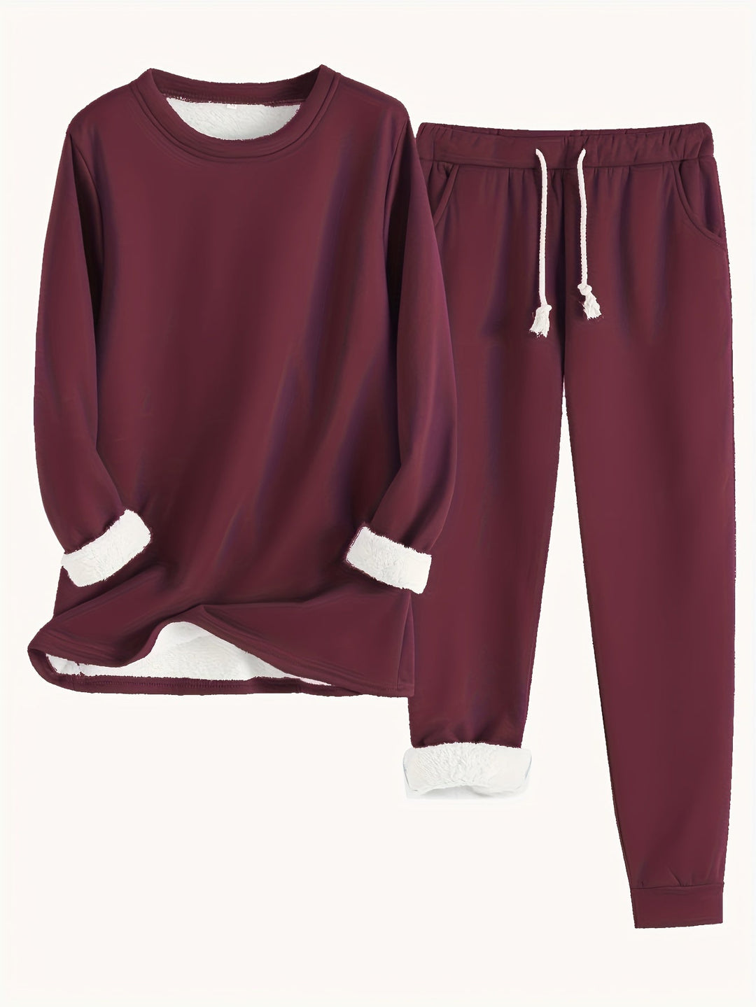 Ensemble d'intérieur confortable pour femme doublé en polaire