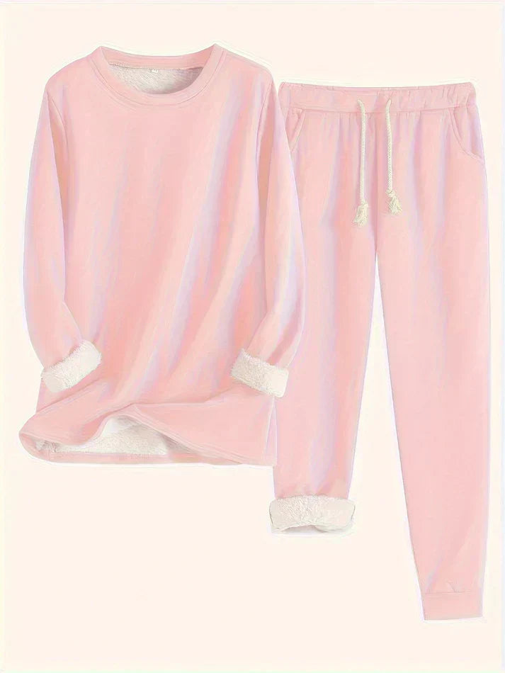 Ensemble d'intérieur confortable pour femme doublé en polaire