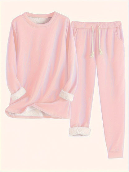 Conjunto cómodo de ropa para estar en casa con forro polar para mujer – Prenda imprescindible para el día a día