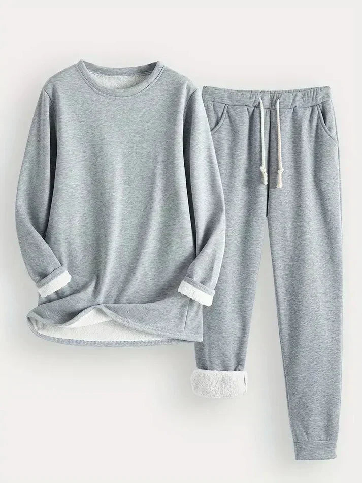 Ensemble d'intérieur confortable pour femme doublé en polaire