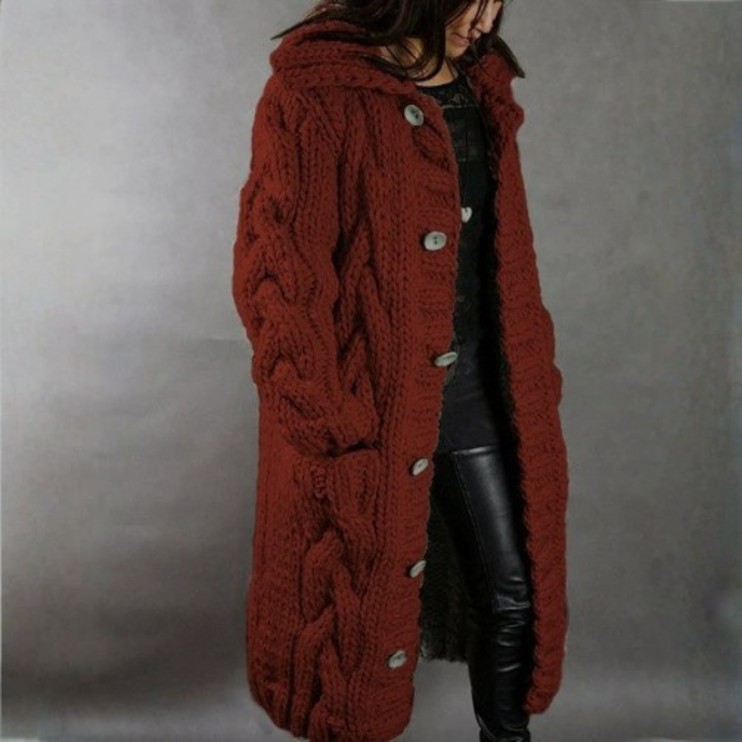 Karlene | Women's Elegant Knitted Coat-The Yellow Prime