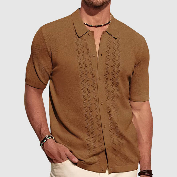Kiven | Men's Short-Sleeve Casual Button-Up Shirt-The Yellow Prime