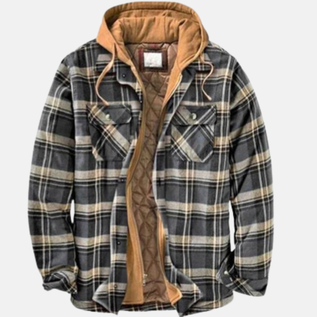 Chemise-veste matelassée en flanelle pour homme