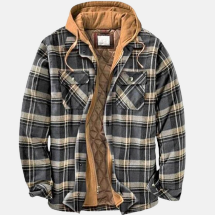 Chemise-veste matelassée en flanelle pour homme