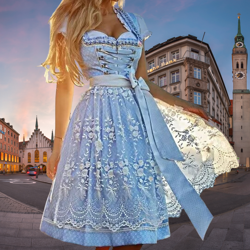 Women's Unique Traditional Dress with Apron-The Yellow Prime