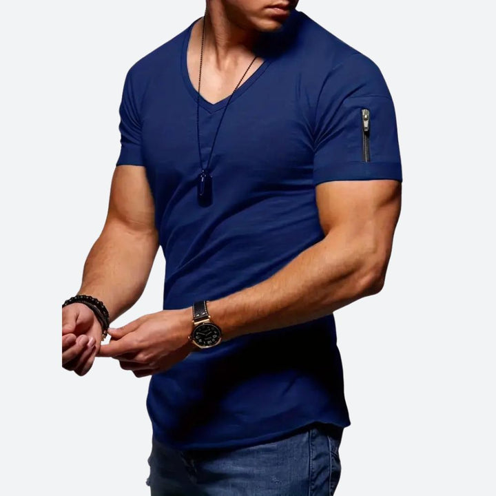 Levie | Men's Stylish V-Neck T-Shirt-The Yellow Prime