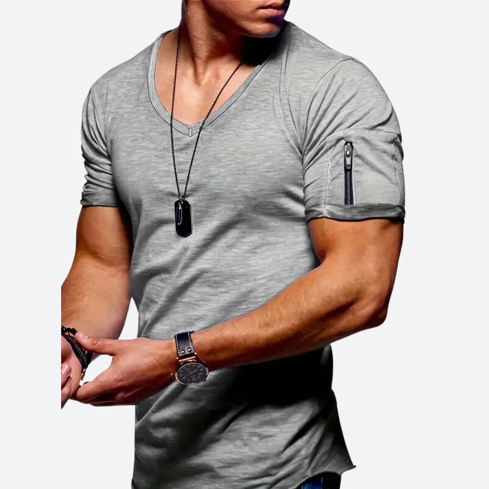 Levie | Men's Stylish V-Neck T-Shirt-The Yellow Prime