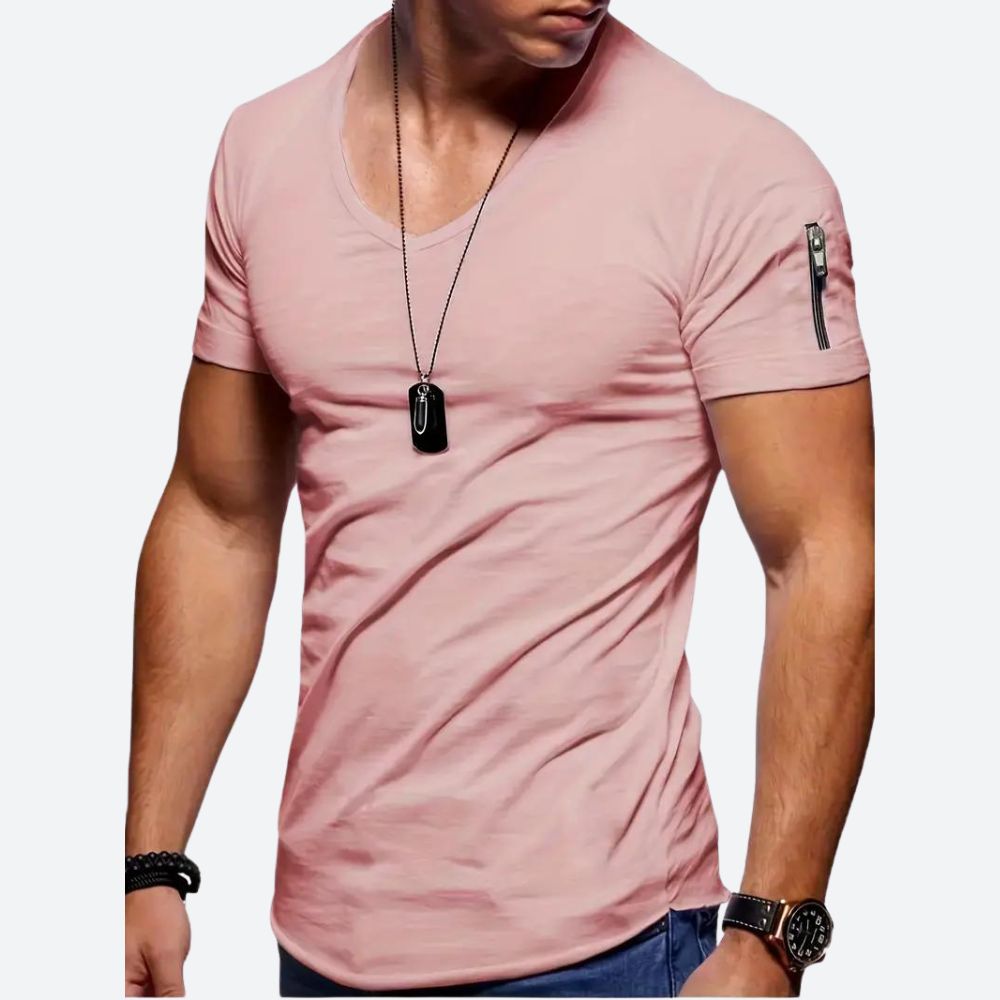 Levie | Men's Stylish V-Neck T-Shirt-The Yellow Prime