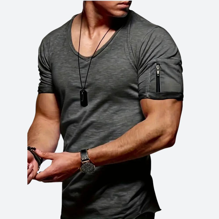 Levie | Men's Stylish V-Neck T-Shirt-The Yellow Prime